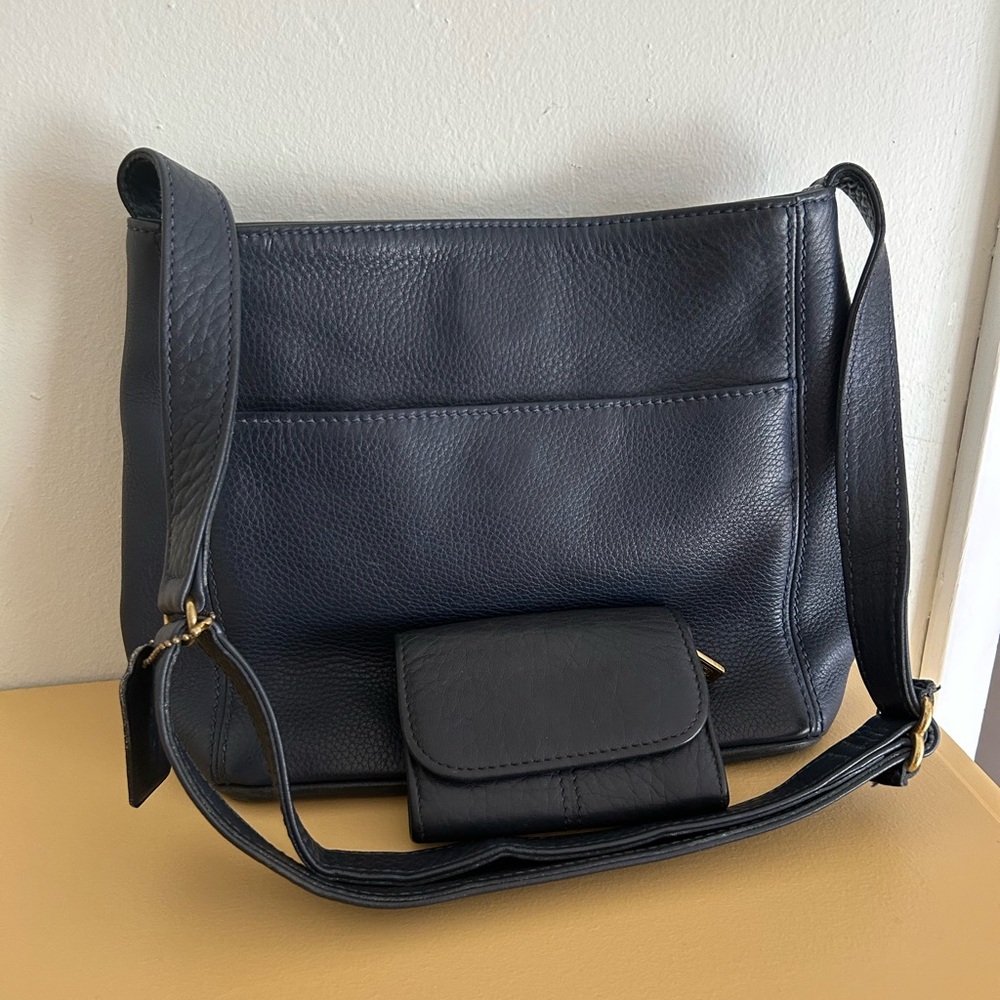 Coach 4924 Pocket Zip (Sonoma Collection) Navy Blue & Matching Wallet
